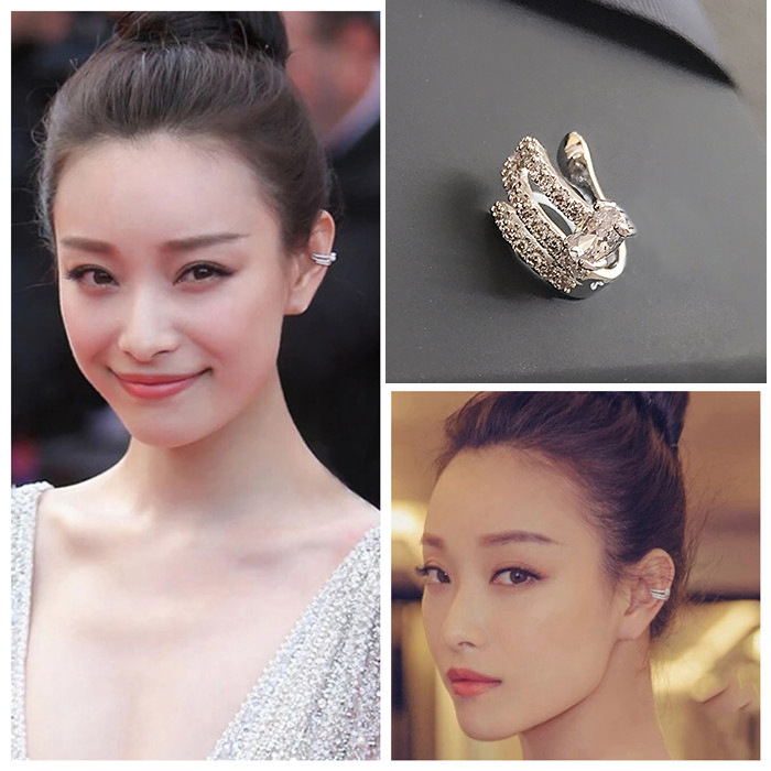 水晶锆石耳夹无耳洞女简约时尚气质超闪 无耳洞骨夹耳骨钉女 批发