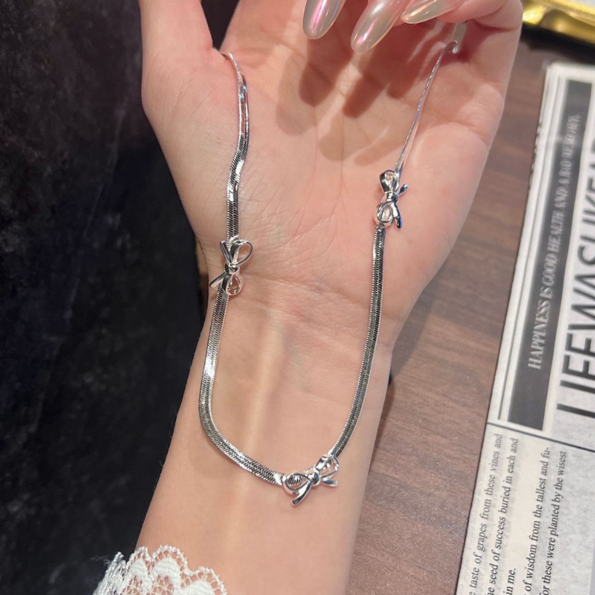 甜美蝴蝶流苏项链女清新轻奢高级感锁骨链爆款小众风百搭潮流饰品